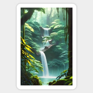 Adorable Waterfalls in a Forest Sticker